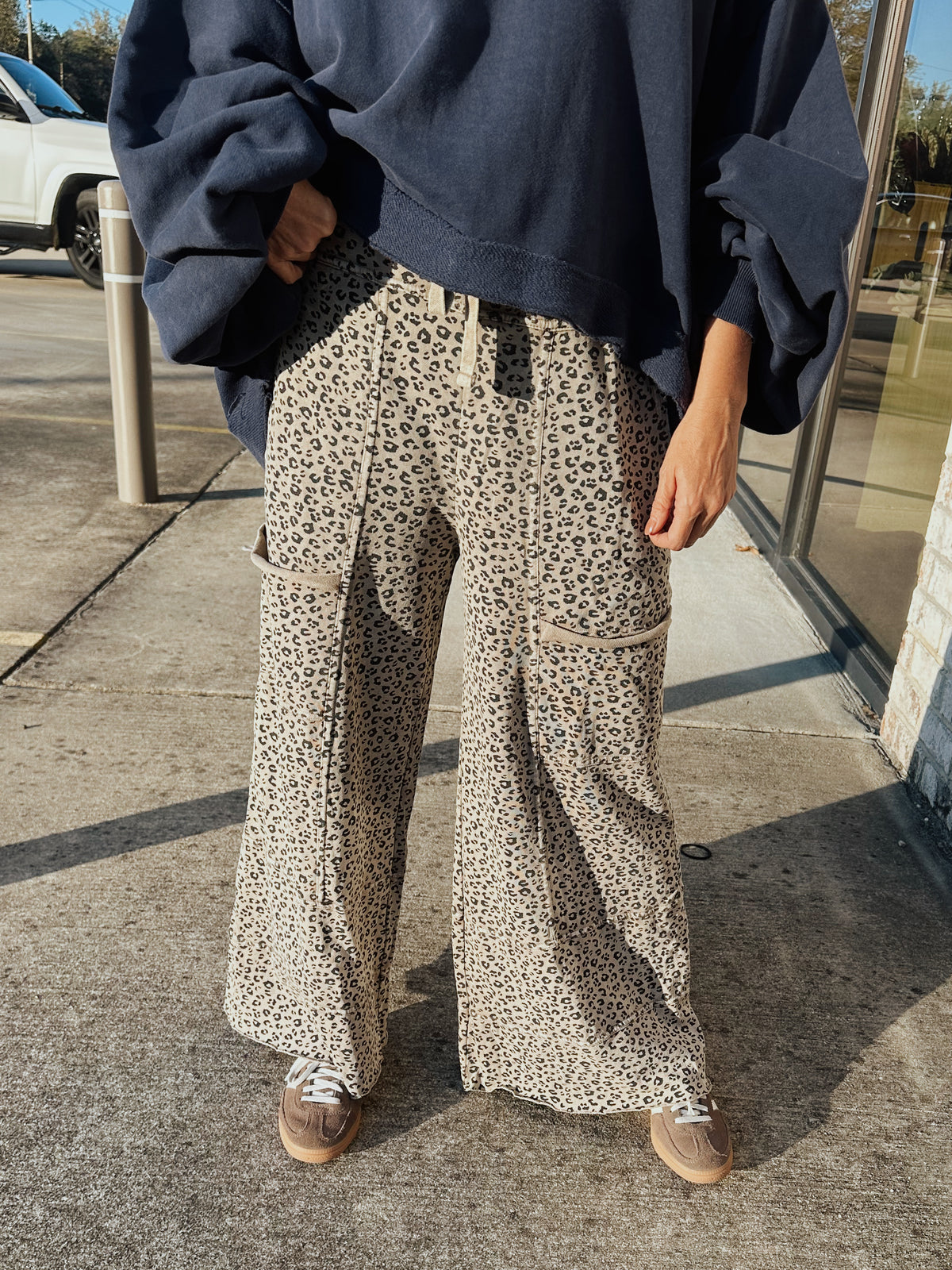 Terry Knit Leopard Pant