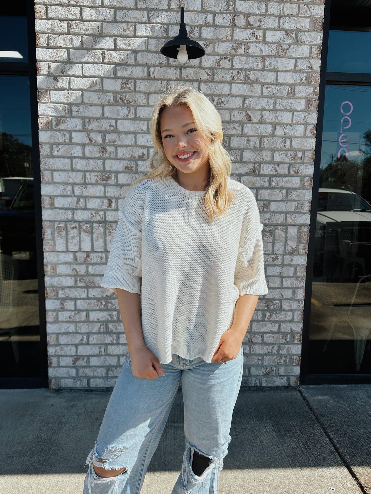 Half Sleeve Boxy Sweater